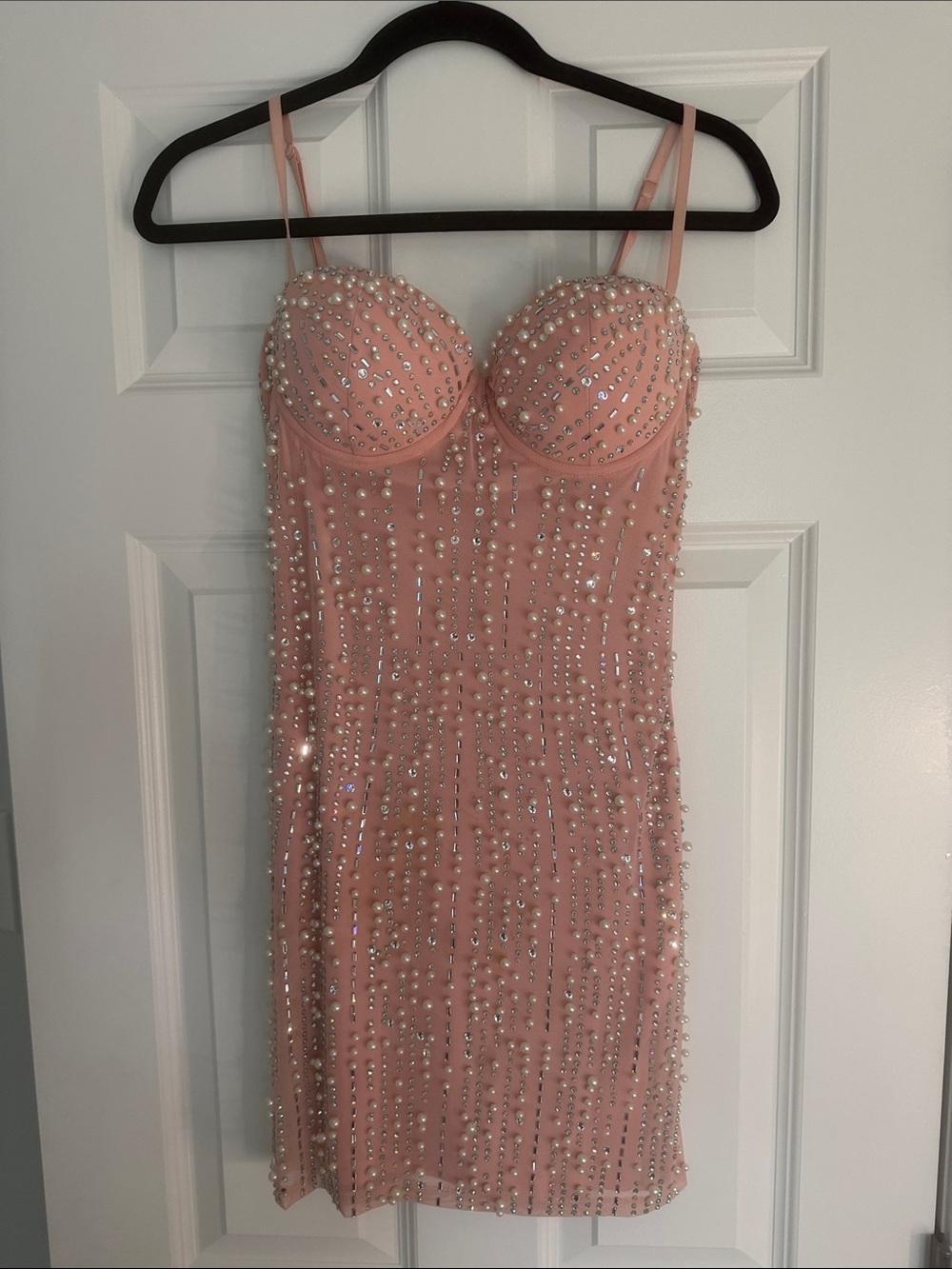 Windsor Blush Pink Embellished Bodycon Dress